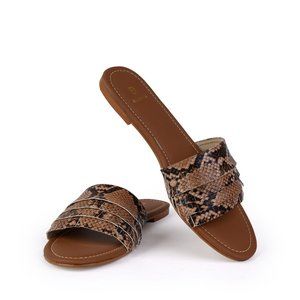 Women's Crocodile Print Sandal Slide Slippers